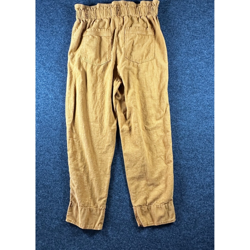 Anthropologie Pants Womens XS Petite Khaki High Rise Paperbag Pull On Ankle - Picture 3 of 9